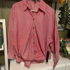 NWT Kontrol Contemporary 1X Front Knot Blouse